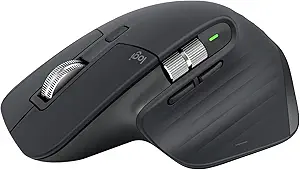 Logitech MX Master 2S Wireless Mouse – Use on Any Surface, Hyper-Fast Scrolling, Ergonomic Shape, Rechargeable, Control Upto 3 Apple Mac and Windows Computers, Graphite